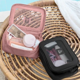 3CE To Go Pouch (Pink Beige/Black) - PINK BEIGE