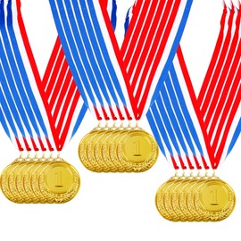 Hoarost 18 Pcs 2 Inch Gold Winner Award Medals 1st Place Award Medals with Neck Ribbons for Tournaments Competitions Prizes Sports Party Favors