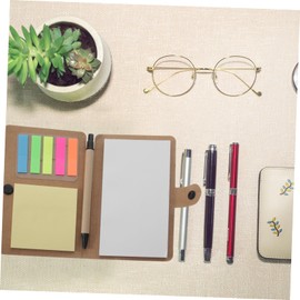 GRIRIW 2 Pack Brown Kraft Paper Notebooks Portable Notepad Planner Memo Pads Clip for Office School