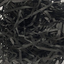 TSHAOUN 100 g Raffia Hamper Shreds, Shredded Tissue Paper Filling Material, Gift Filling Paper Shredded for DIY Party Filling and Gift Packaging for Gift Box Decorations (Black)