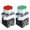 APIELE 2PCS 22MM Momentary Push Button Switch Red Green 1NO