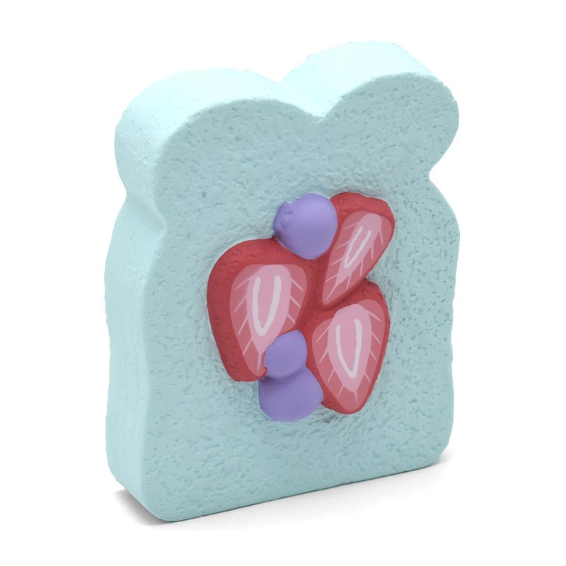 Kiibru ストロベリー トースト スクイーズ ジャンボ 低反発ふわふわパン 誕生日ギフト (青色)