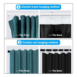 MaKefeile Room Divider Curtains Total Blackout Privacy Curtain Panel Room Thermal Insulated Noise Reduction Curtain for Bedroom Window Living Room Ceiling Track Curtain W 8.3ft × H 7ft Azure Blue