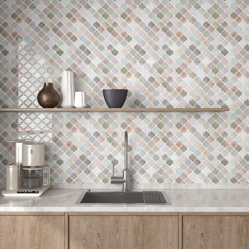 CHIHUT Arabesque Peel and Stick Backsplash 12''x12'' Waterproof Oil Proof