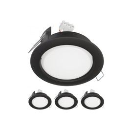 ledscom.de Zobe II LED Recessed Spotlights Flat GX53 Anthracite Matt Round 4.05 W 372 lm Warm White 107 mm Diameter Bolt Circle 90 mm Diameter Pack of 4
