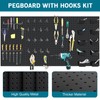 Daanxw 158PCS Metal Pegboard Kit with Hooks for Wall Garage