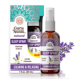 GuruNanda Sleep Spray (1 Fl oz) - 100% Pure & Natural Blend of Lavender, Chamomile & Aromatherapy Essential Oils - Supports Calm & Relaxed Rest - Bedtime Mist for Bed, Pillows or Linen