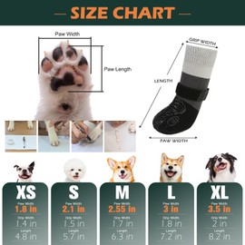 EXPAWLORER Anti Slip Dog Socks to Prevent Licking Paws, Dog Shoes for Cold Winter, Dog Booties for Hardwood Floors, Dog Boots & Paw Protectors with Grippers for Small Medium Large Senior Dogs Grey XL