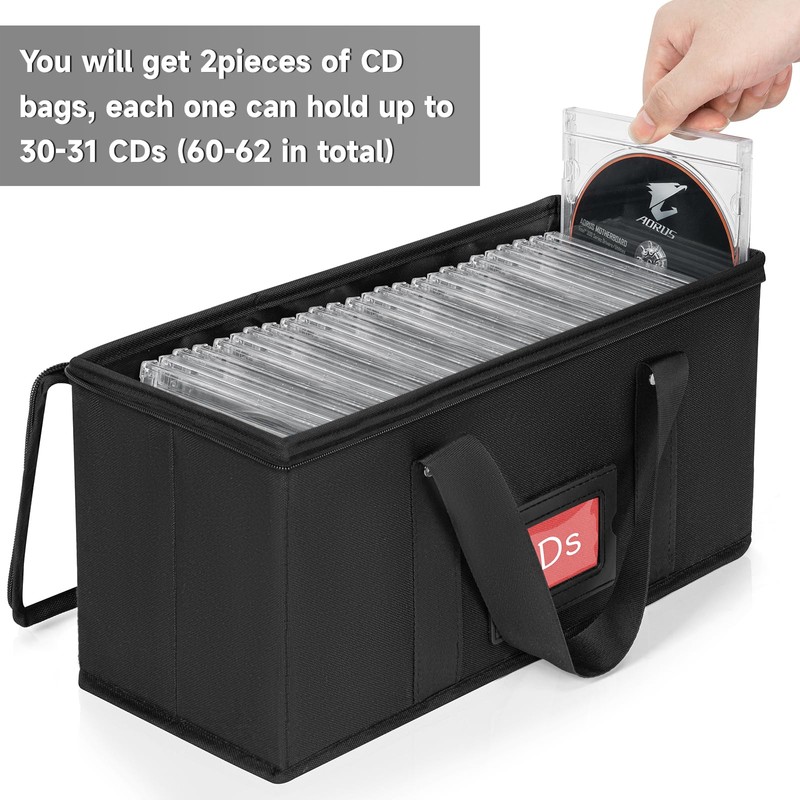 AKOZLIN 4-Pack CD Storage Box CD Case Holder with Transparent