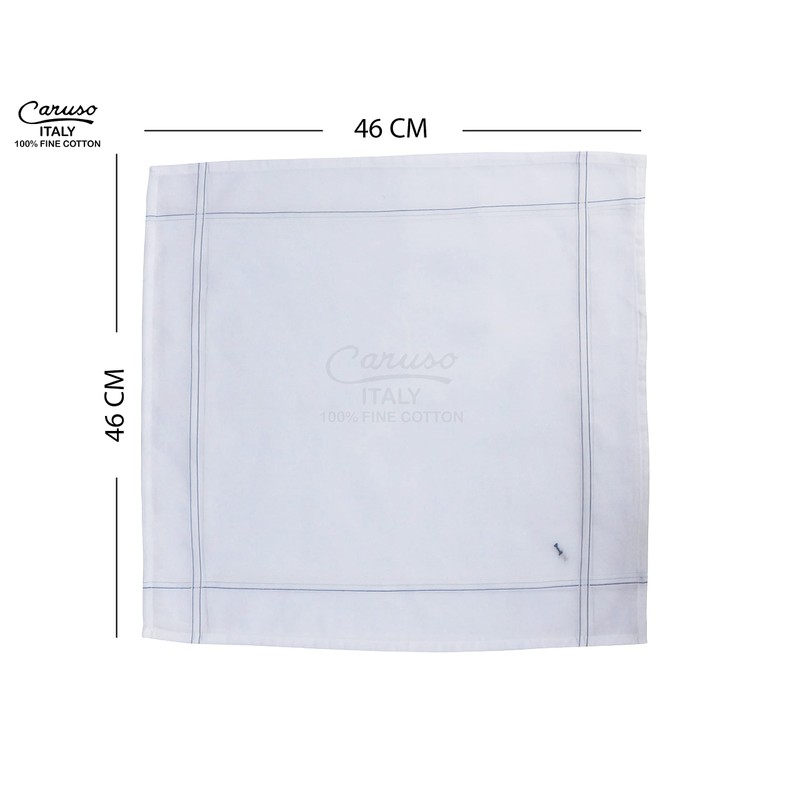 Caruso Italy Men's Initial Monogram I Embroidery 100% Pure Cotton
