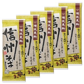 Takizawa Sanaka Shinshu Soba Soba (7.1 oz (200 g) x 5 Packs), Buckwheat Hot Water (Salt Free), New Year's Eve Fragrant, Dried Noodles, Nissin Flour Wellna