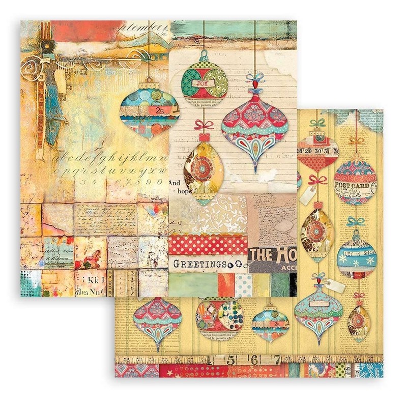 Stamperia International Stamperia-Mini Scrapbooking Pad-Christmas Patchwork, Green and Red, 8
