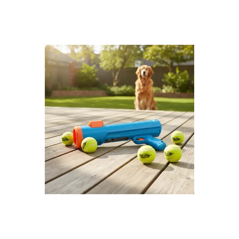 Nerf Dog Juguete Para Perros Tennis Ball Blaster 4 Pelotas