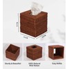 Livelab Natural Rattan Tissue Box Cover, Square Hand Woven Tissue