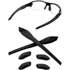 Betterun Black Replacement Nose Pads Pieces Ear Socks Rubber Kits for Oakley Flak 2.0 OO9295/Flak 2.0 XL OO9188/Flak 2.0 Asian Fit OO9271