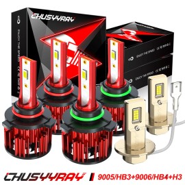 CHUSYYRAY For Toyota Highlander 2001 2002 2003 6pcs LED Headlights Hi/Lo + Fog Lamps 6000K