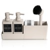 Kitchen Soap Dispenser Set for Sink Organization – 4-in-1 Black
