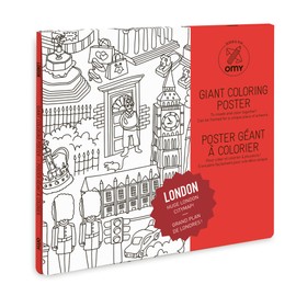 OMY Giant Colouring Poster Medium-London, Paper, Multicoloured, 50 x 0.2 x 180 cm