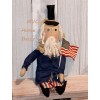 HS Decor Primitive Patriotic Doll US Uncle Sam Holding American