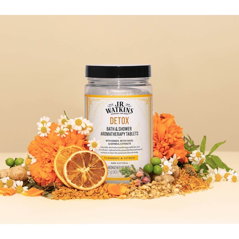 J.R. Watkins Bath Salts, Bath Aroma Tablet, Turmeric & Citron,