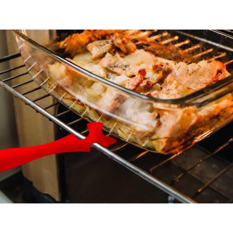 HIC Kitchen Oven Rack Jack, Non-Stick Silicone, Heat Safe, For
