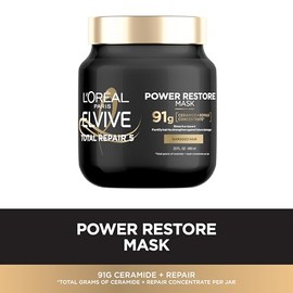 L'Oreal Paris Elvive Total Repair 5 Power Restore Tratamiento multiusos con 91 g de concentrado de reparación con proteína por frasco, 23 fl oz