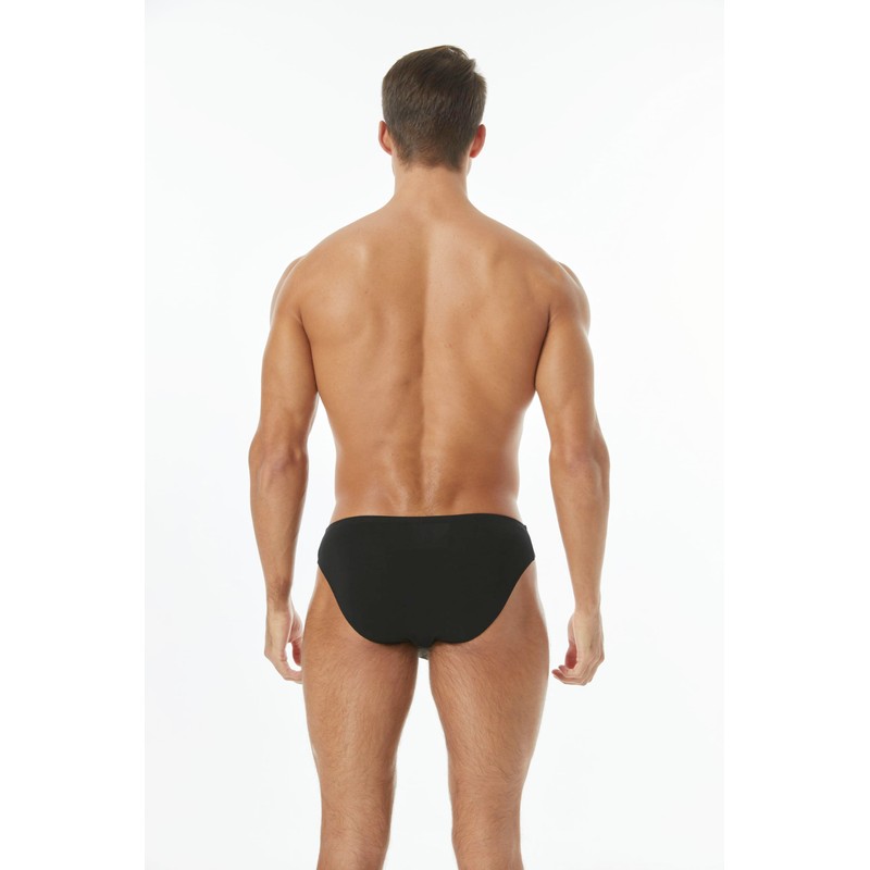Mens Modal Briefs low rise Microfiber Bikini Underwear Black,Pack of