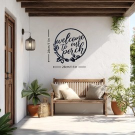 Lylence Porch Decor Welcome to Our Porch Sign - Welcome Sign Porch Decorations Outdoor, Welcome Sign For Outside, Hanging Porch Decorations Outdoor For Kitchen Farmhouse Home Office Wall