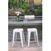 Vogue Furniture Direct 24" High Bar Stools Backless White Metal