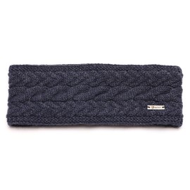 irisaa Women's Knitted Headband, Crochet Ear Warmer with Fleece Lining - navy
