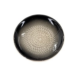 Kaladia Ceramic Grater Plate/Ceramic Slicer, Plain Colour, Ideal for Ginger, Parmesan, etc. in Black, Diameter: 12 cm, Handmade and Hand-Painted in Spain