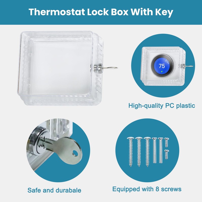 Thermostat Lock Box with Key 5" L x 4.5" W