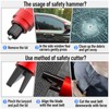 QWEZOTUY 2-Pack Safe Hammer Glass Breaker, Car Hammer Seatbelt Cutter