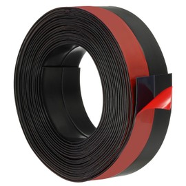 PATIKIL Silicone Seal Strip, 20 ft x 3" Width Self Adhesive Door Draft Stopper Weather Stripping Tape for Gap, Door Under Bottom, Sliding Door, Shower Glass Gaps, Black/Red