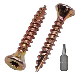 SKIR'CO (Pack of 200) Zinc Plated Steel 3.0 x 20mm Yellow Wood Screws Countersunk Torx Head Type 17 Chipboard Screws