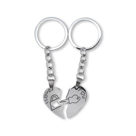DonJordi Keyring "I Love You" – Key to the Heart – Ideal for Coupl, silver