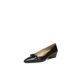 Naturalizer Women's Becca Pointed Toe Low Heel Flat, Black Leather, 9 Wide