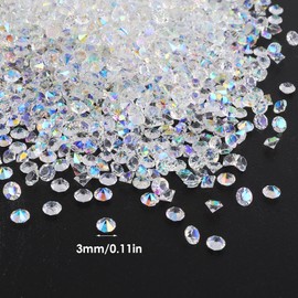 Teaaha 10000PCS Clear Wedding Table Scatter Confetti Reusable Artificial Crystals Diamonds Rhinestones for Wedding Table Centerpiece Bridal Shower Party Birthday Photography Vase Beads (White, 3 mm)