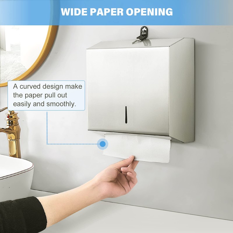 Paper Towel Dispenser Wall Mount Commercial, C Fold Multifold Hand