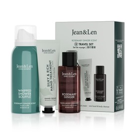 Jean & Len Travel Set Rosemary & Ginger, Ideal Small Gift or Souvenir, Products for Body and Mind, Packaging is FSC Certified, Small Travel Sizes, Vegan Gift Set