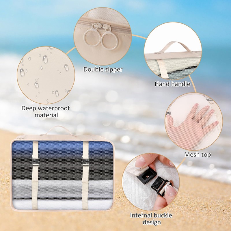 Suitcase Organiser Set 7-Piece Waterproof Packing Cubes Suitcase Organiser Packing