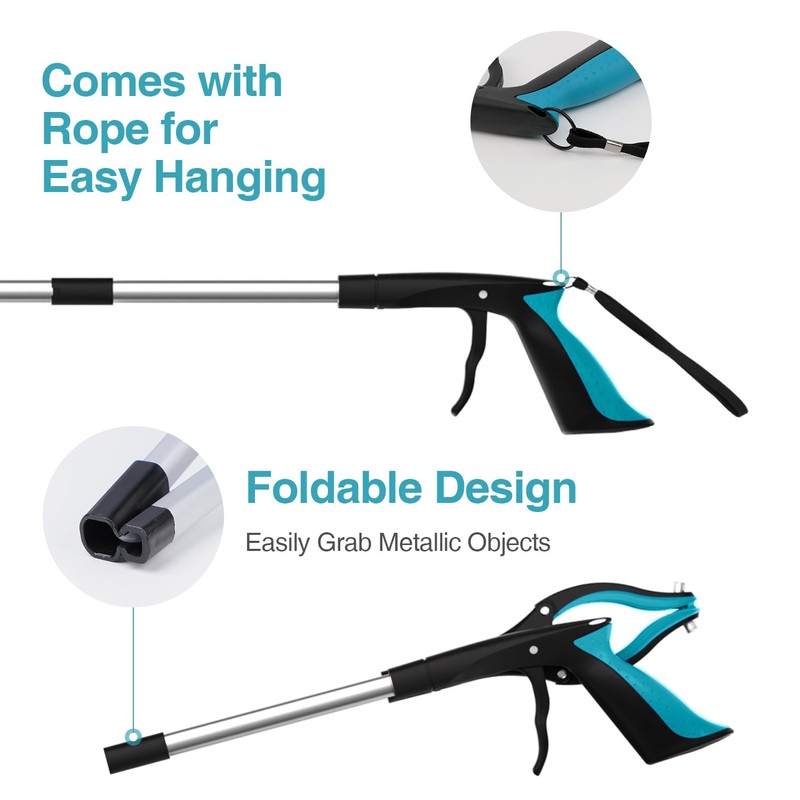 Grabber Reacher Tool 2-Pack, 32" Folding Reacher Grabber Pickup Tool
