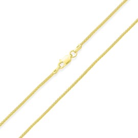Bling Jewelry Slender 3mm Bali Style Gold Plated Sterling Silver Caviar Coreana Popcorn Chain Necklace for Women, 16 Inch