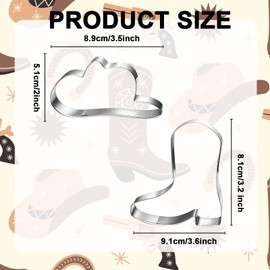 BOXOB 2 Stück Ausstechformen mit Cowboy-Motiv, Ausstechformen mit Cowboystiefeln und Kuhhut Dessert-Backwerkzeug Küchenutensilien zur Herstellung von Keksen Brot Teig Fondant