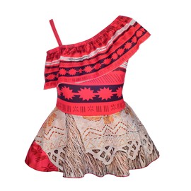 Dressy Daisy Traje de baño para niñas, Una Pieza, Un mar de Aventuras natación Playa Verano Fiesta, 3-4 años, Rojo