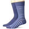 BOSS 2-Pack Bold Logo Stripe Cotton Socks, Blue Corn/Light Blue