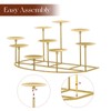 Candeldo Candelabra Fireplace Candle Holder: Gold Metal Pillar Candle Holders