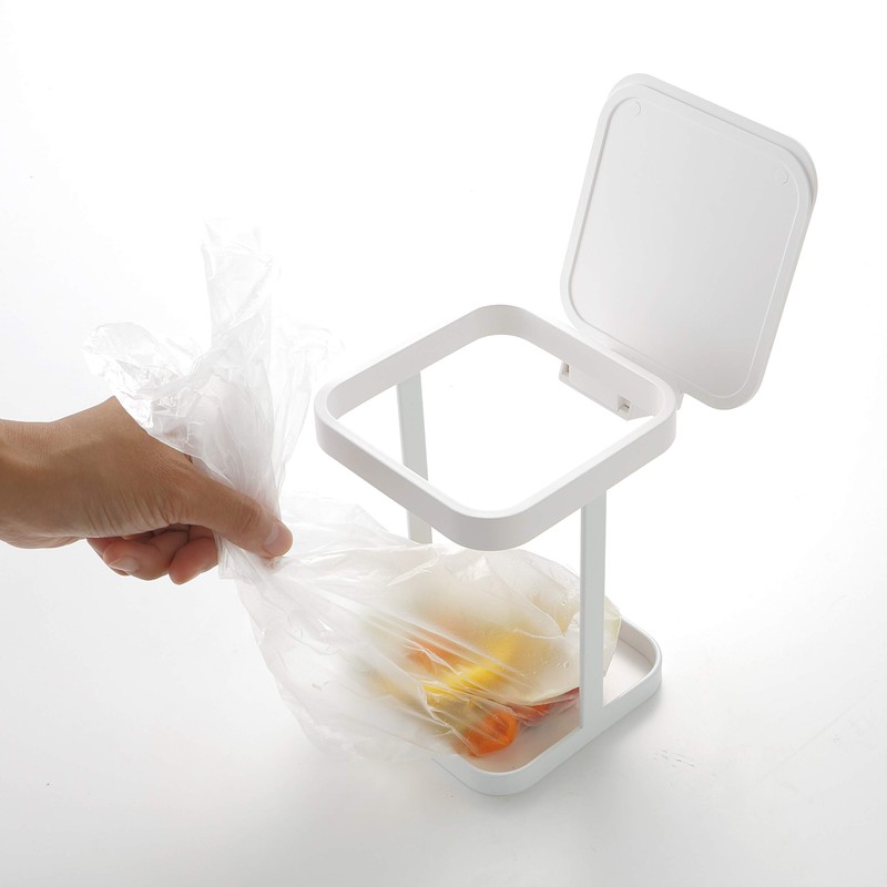 Yamazaki Industries 3330 Plastic Bag Eco Holder with Lid, Tower,