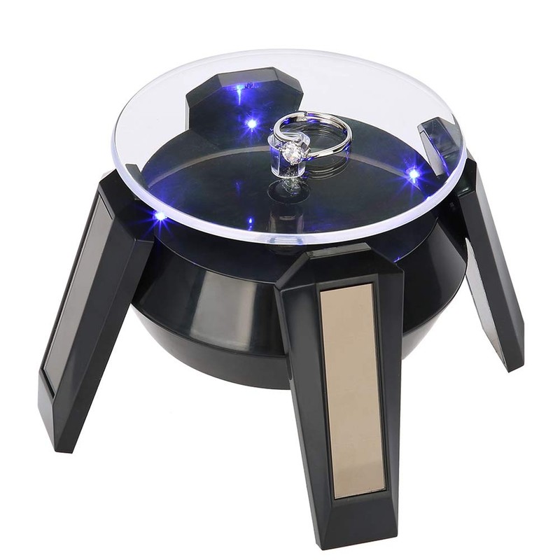 Semme Solar Turntable,Solar Rotating Display Stand, 360° Rotating Turntable with