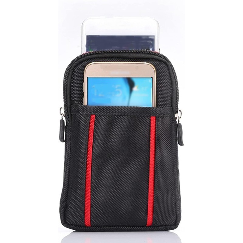 Mens Cell Phone Waist Bag Black, Cell Phone Holster for